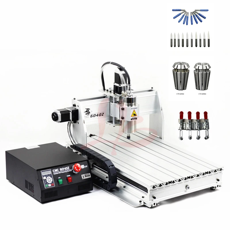

cnc router woodworking cnc machine 6040 800W 3D metal engraving machine with cutter collet clamp vise