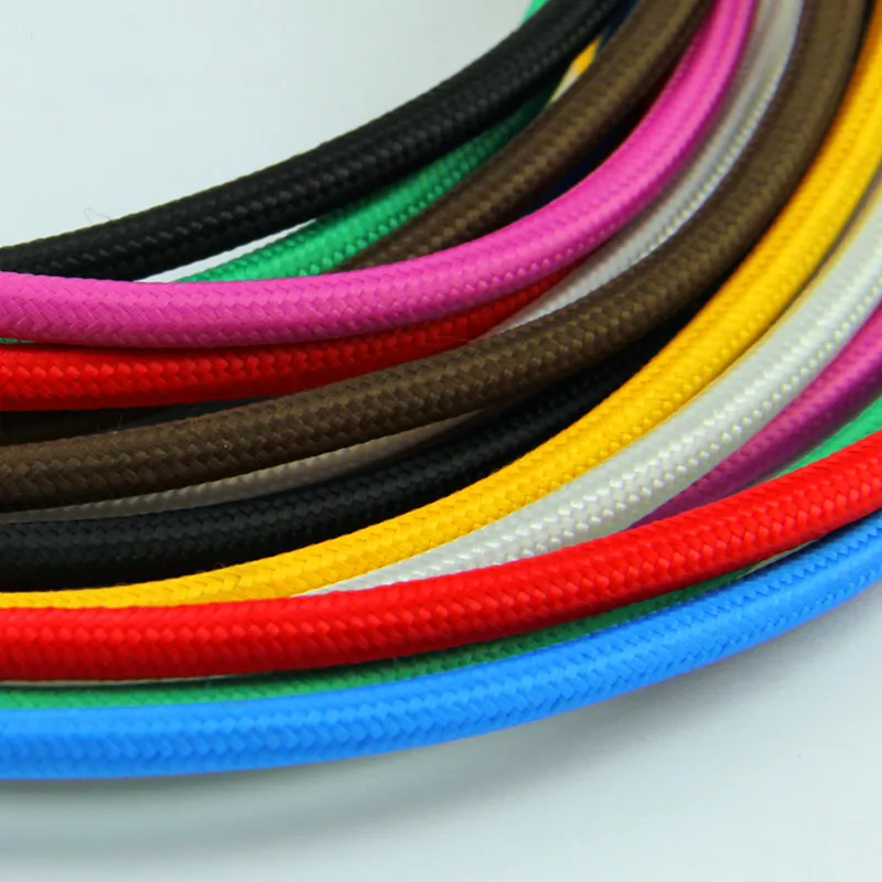 VDE Edison красочный винтажный Ретро тканый провод твист плетеная ткань светлая Ткань кабель Электрический провод люстра подвесной светильник