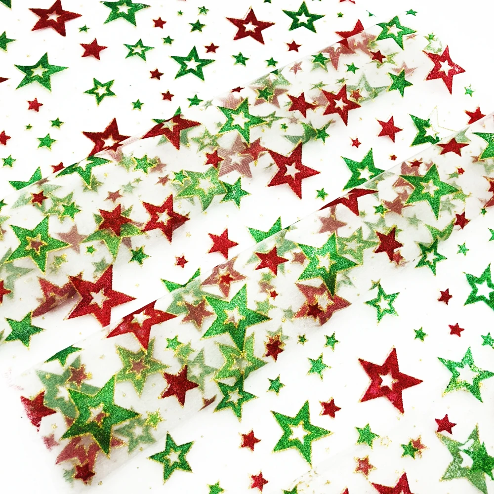 Дэвид Энджи 50*145 см блестящая Звезда напечатанная жаккардовая органза ткань для ткани Дети Домашний текстиль для шитья куклы тильда, c3542