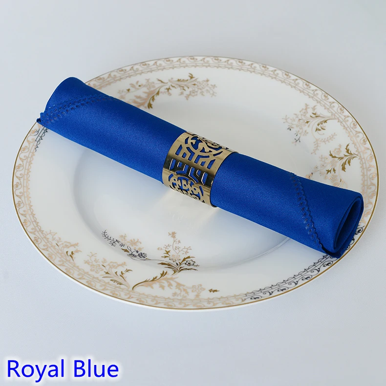 Royal blue colour Table napkin plain polyester napkin for wedding hotel