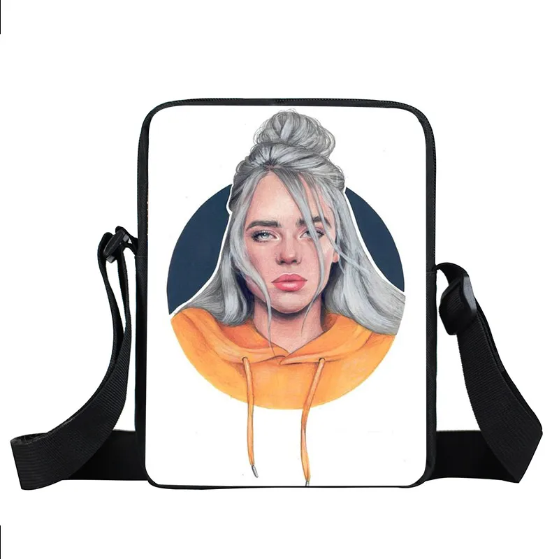 Billie Eilish мини-сумка-мессенджер в стиле хип-хоп сумки через плечо женские сумки для мальчиков и девочек сумки через плечо bookbag rapper модные сумки в подарок - Цвет: xkb em05