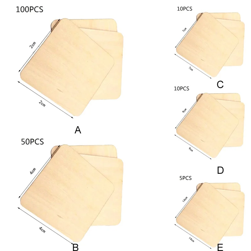 5 вариантов пустая доска естественные необработанные деревянные кусочки липа Круглый угол квадратные деревянные чипсы DIY ремесло декоративная доска