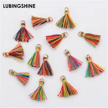 20 шт./лот, цветная кисточка из хлопка и шелка для подвесных сережек из сплава, Очаровательная подвеска, атласная кисточка, сделай сам, для изготовления ювелирных изделий, материал