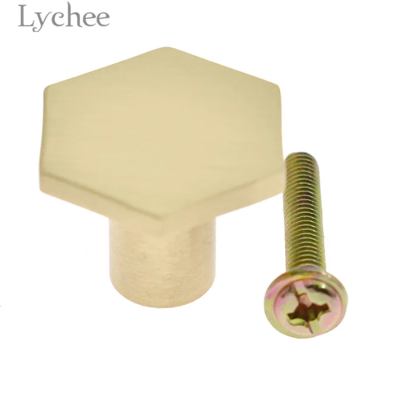 Lychee, винтажный медный шестигранник, выдвижная ручка, креативные ручки для шкафа, ручки для шкафа, товары для дома - Цвет: 1