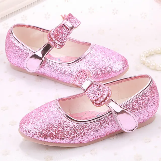 School Student Flat shoes Ice girls princess leather shoes girls ...