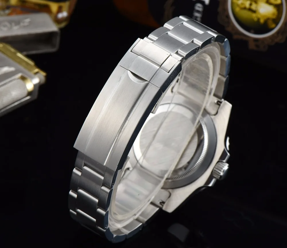 40 мм GMT часы стерильный циферблат Керамические светящиеся руки синий/черный ободок сапфировое стекло Автоматическая обмотка мужские L40-7