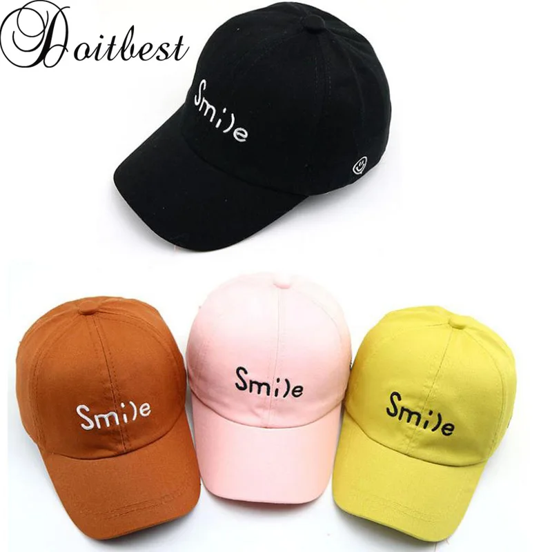 

Doitbest 2 to 8 Years 2019 Child Baseball Cap Hip Hop Summer Embroidered SMILE kids Sun Hat Boys Girls Caps snapback hats