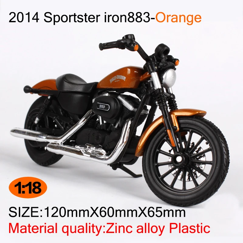 Maisto 1:18 Harley Davidson 2014 Sportster IRON 883 MOTORCYCLE BIKE Model IN BOX 