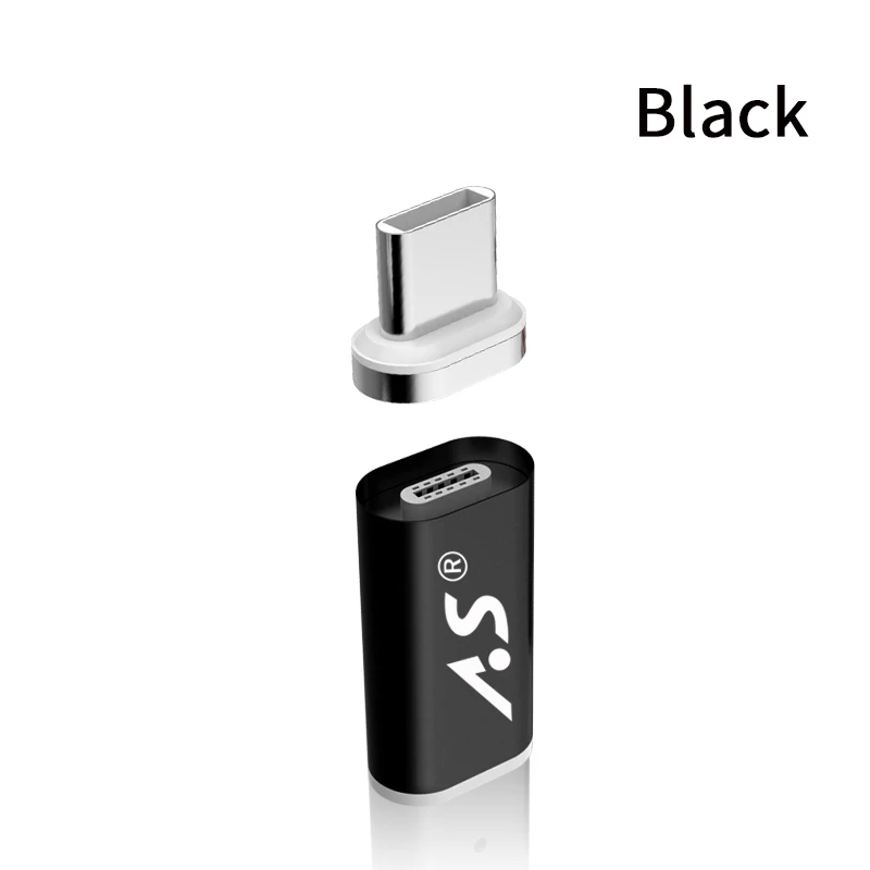 Магнитный usb type-C адаптер для мобильных телефонов A.S для устройств Android USB C зарядное устройство для передачи данных type-C адаптер для samsung/Xiaomi/huawei - Цвет: Black Kit