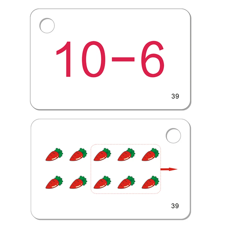 

Children Learning Teaching Flash Card Numbers 1-100 pcs Educational Addition/Subtraction Toy For Children Kids Games Teach Card