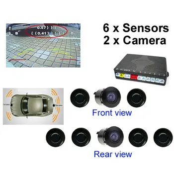 

GreenYi Car Parking Sensor System with 6PCS 22M Sensors(2 front 4 rear) Support Front and Rear Camera Connecting with Monitor