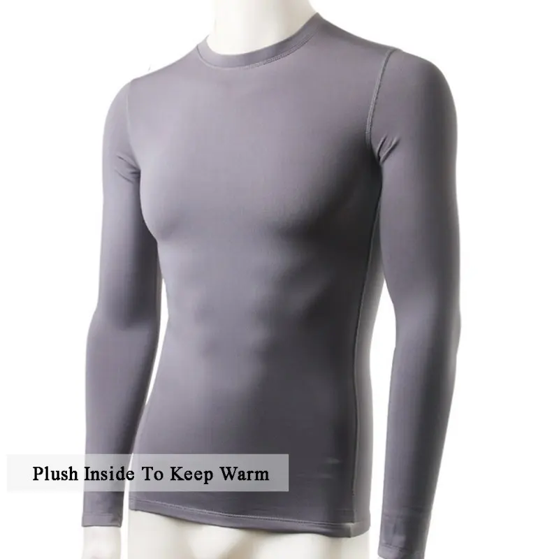 Fashion Winter Men Slim Fit Long Sleeve Thermal Underwear Basic Tops Undershirt