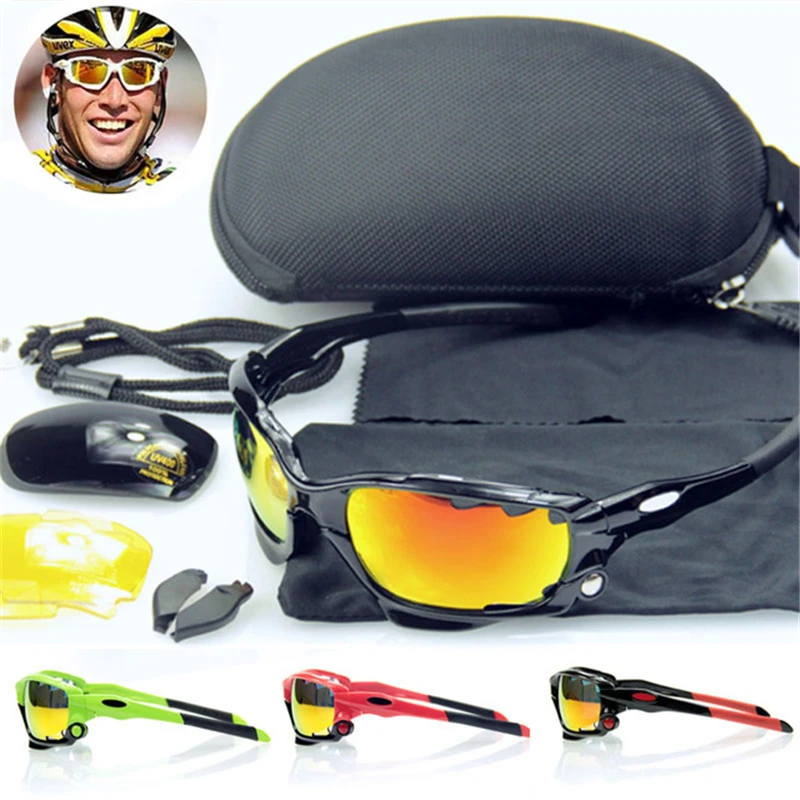 3 Lens Polarized Cycling Glasses Jaw Sport Cycling Sunglasses Men UV400 Breaker MTB Cycling Eyewear Bike Bicycle Goggles