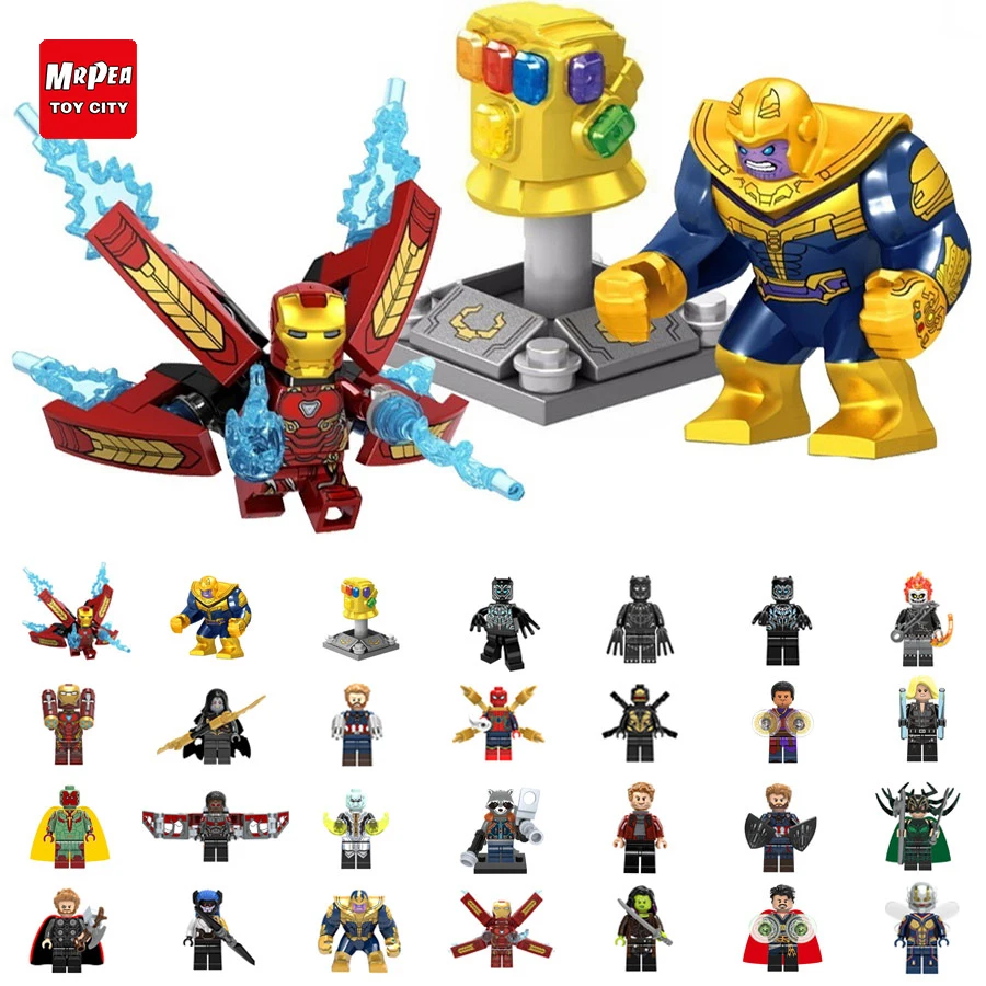 

Avengers 3 Infinity War Action Figure Black Panther Thanos Hulk Building Blocks Compatible with LegoINGlys Marvel Toys for child