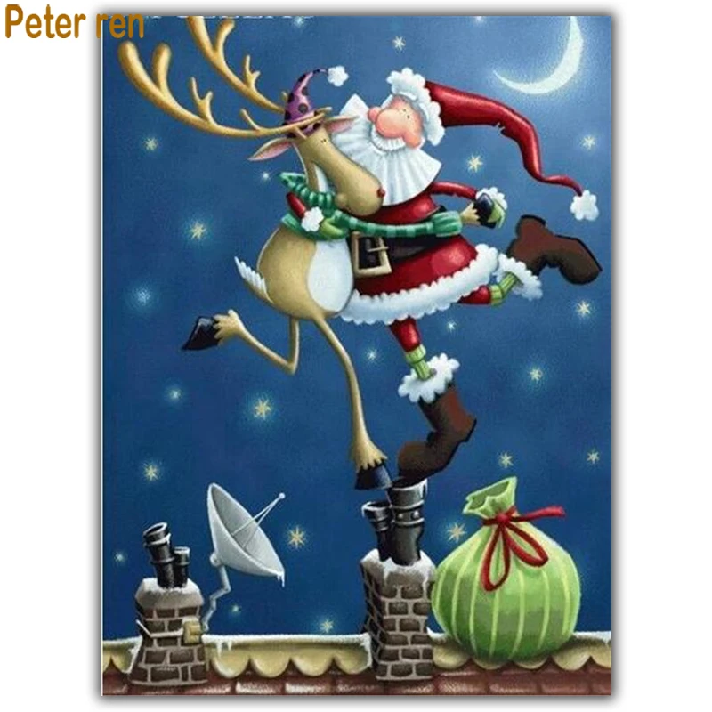 

5D Diamond painting cross stitch kit Home Decor Santa Claus and elk Diy Square\Round diamond mosaic icon Full Diamond embroidery