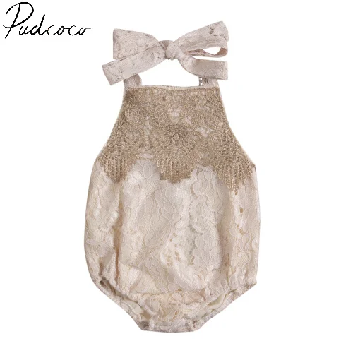 

Pudcoco Summer Sleeveless Pullover Fashion New Hot Newborn Toddler Infant Baby Girl Lace Jumpsuit Romper Clothes Sunsuit 6-24M