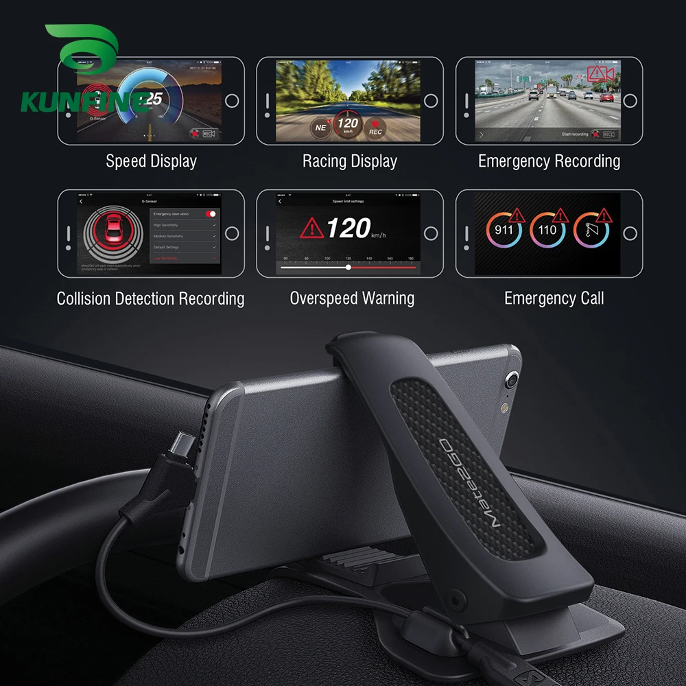 Smartphone Holder with MDR App As Car DVR Camera Dash cam And 3-in-1 Ultra Fast USB Car Charger driving recorder (4)