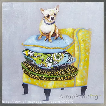 

Dog Oil painting On Canvas Wall Pictures Paintings For Living Room Wall Art Canvas plattle knife modern abstract hand painted 4