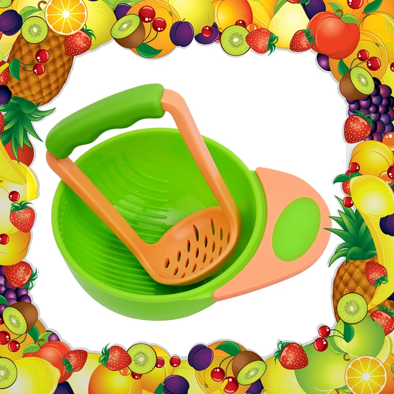 Зеленый специального счетчика миски стержень комплект ручного шлифования кормление питание фрукты кухонная утварь Bebes детей