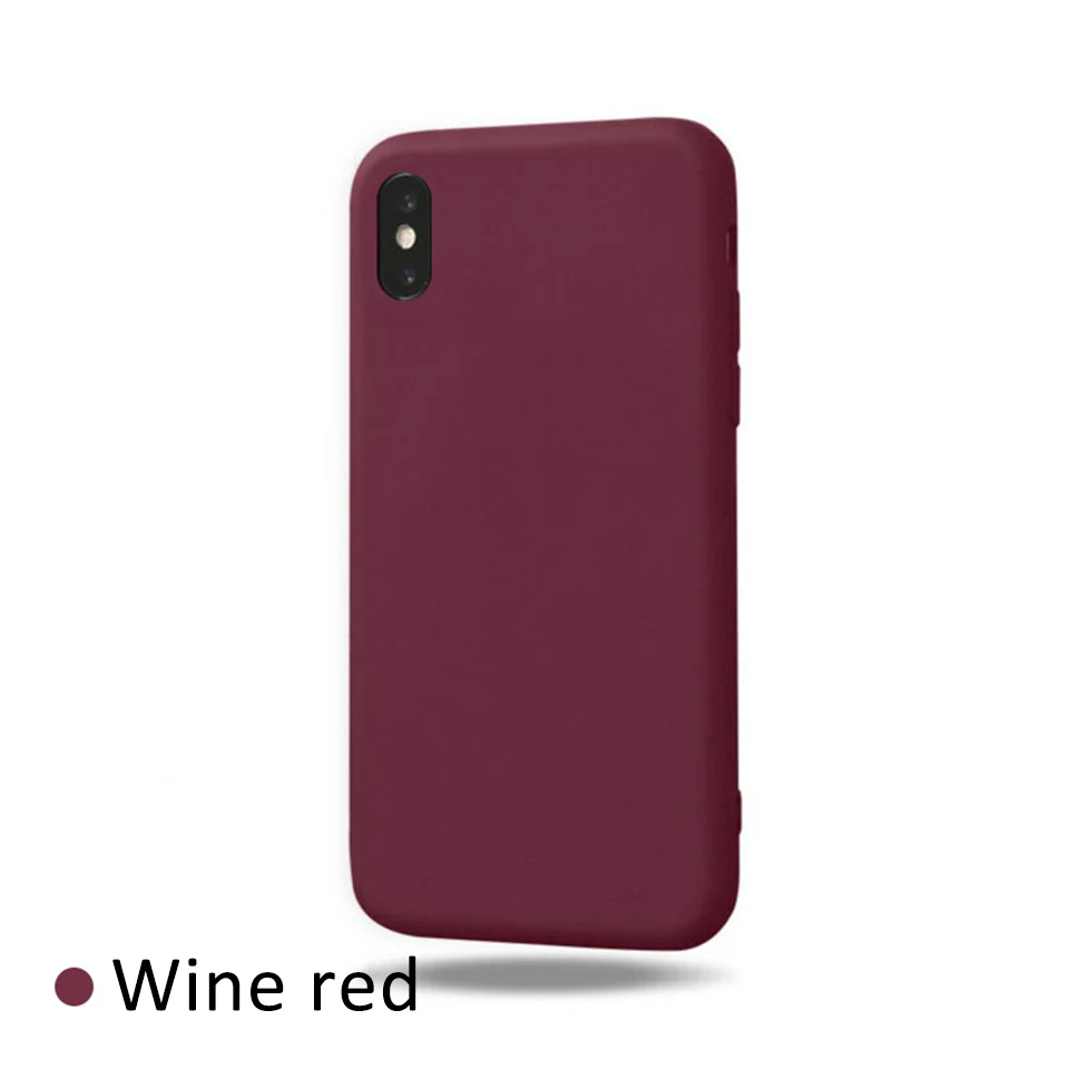 Wine Red Phone Case For iPhone 6 6s Plus XS Max Cover Soft TPU Case For iPhone XR X 8 7 Plus 5 S SE 7
