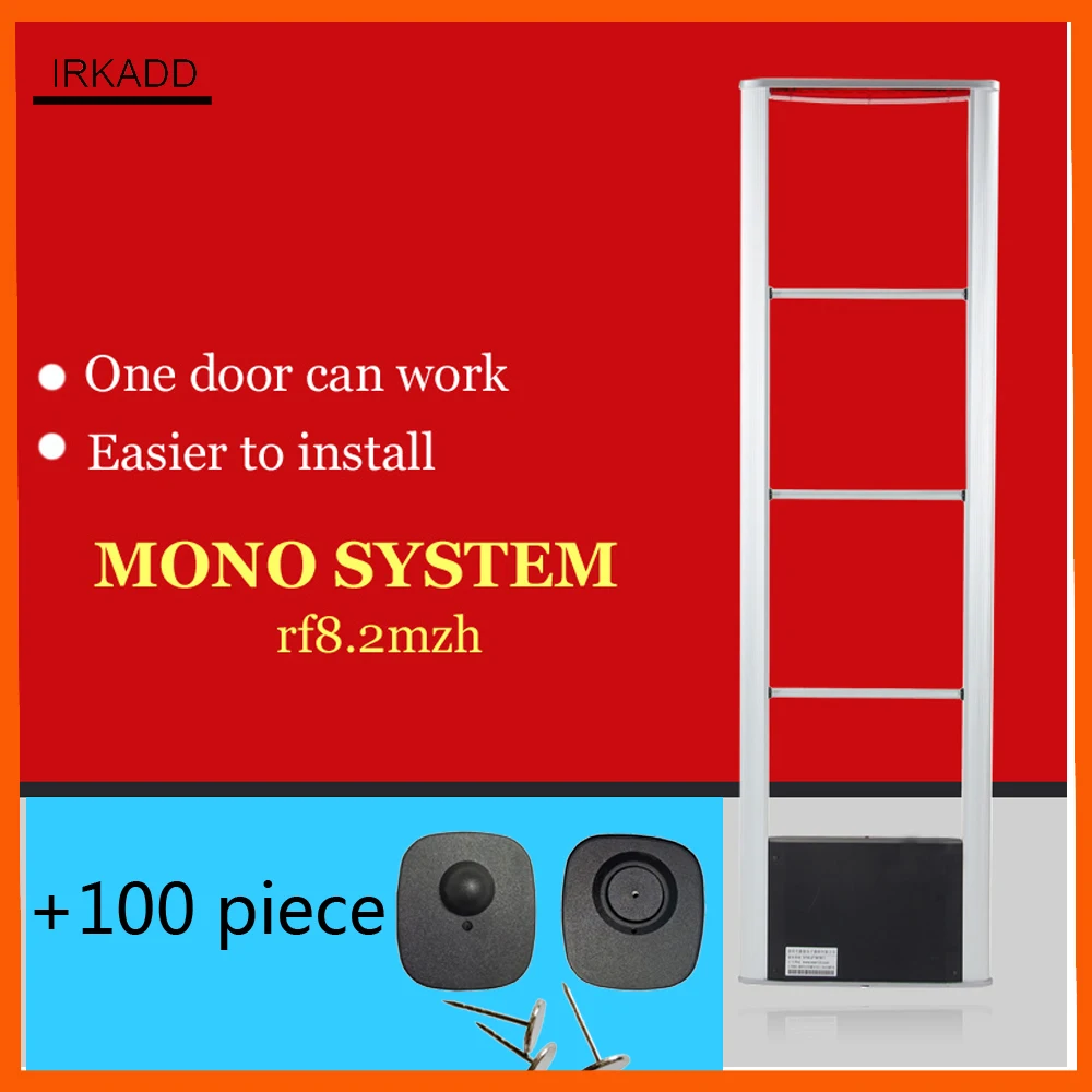 

1 set RF8.2Mhz eas system fashion store theft alarm system+100 piece reusable hard tag sensor tag with pins