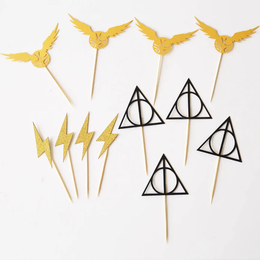 Hp Cupcake Toppers набор блестящие топперы Свадебный кекс ведьмы и волшебники вечерние