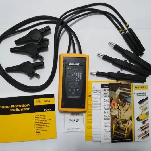 FLUKE 9040 F9040 цифровой индикатор вращения фазы тестер метр 40-700 в, 15-600 Гц