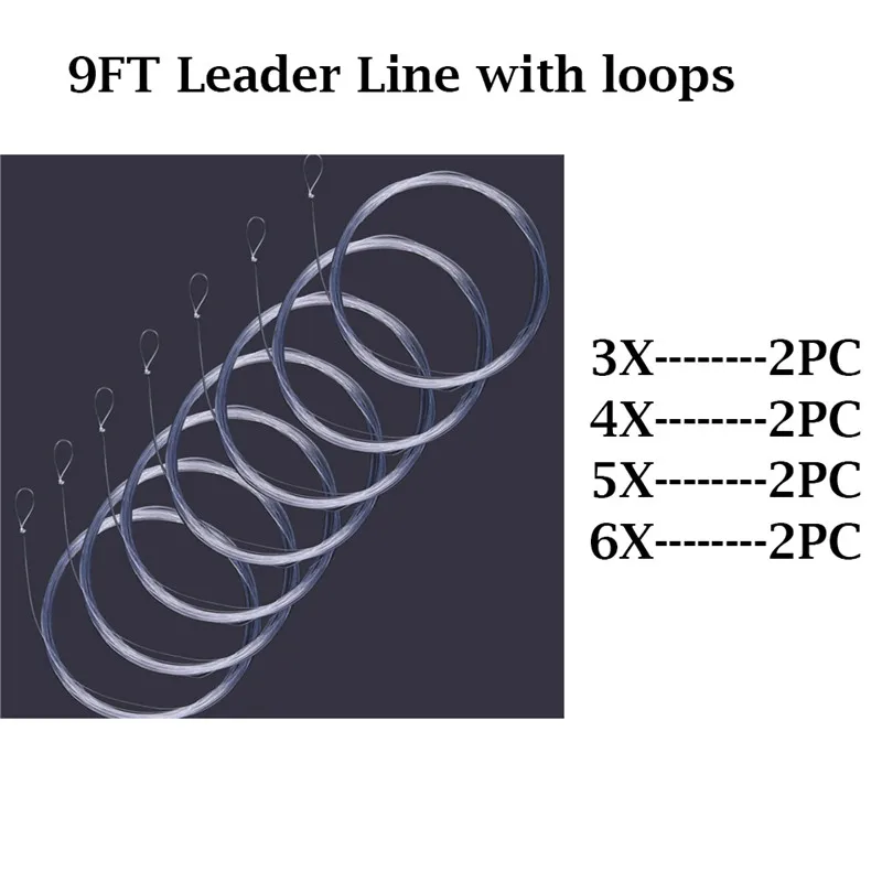 Maximumcatch 7.5ft/9ft/12ft/15ft 0X-6X Конический лидер с петлей нейлон Fly Рыболовная линия комбо - Цвет: 9FT Combo4