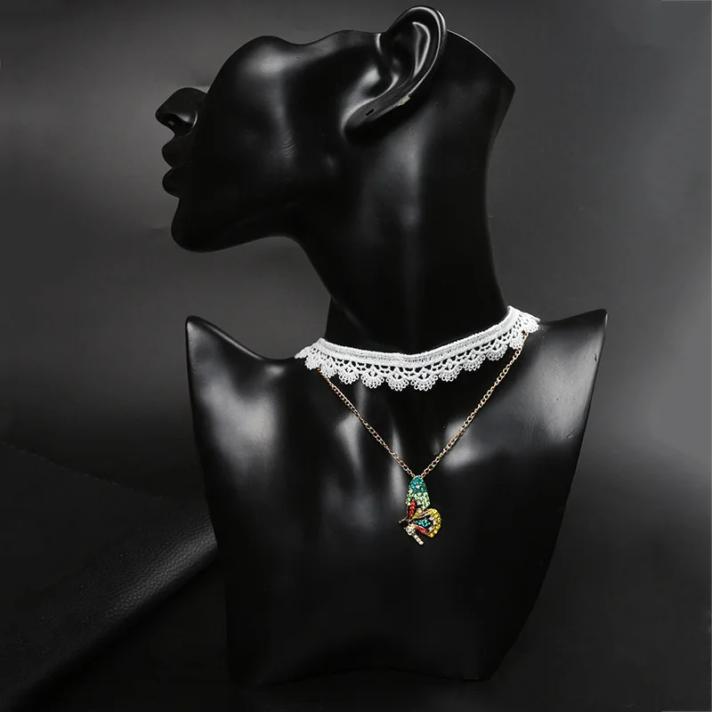 MISANANRYNE летние новые модные милые цветные серьги-гвоздики в виде бабочек для ногтей для женщин вечерние серьги ювелирные изделия аксессуары - Окраска металла: Lace Necklace