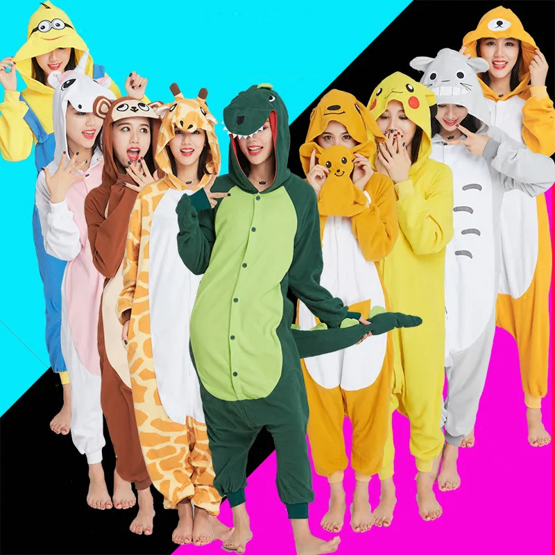 Autumn-Cartoon-anime-Adults-Unisex-Pajamas-Unicorn-Giraffe-Spiked-Dinosaur-Totoro-Bear-Pokemon-Tiger-pegasus-Cosplay