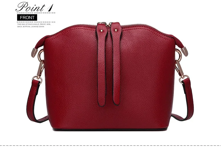 MJ Bag Ladies Genuine Leather Messenger Bag Female Real Leather Cowhide Shell Bags Womens Crossbody Shoulder Bags Solid Small (18)