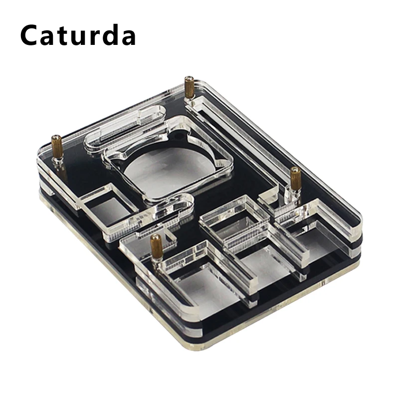 

6 Layers Raspberry Pi 3 Model B+ Plus Acrylic Case Black Transparent Acrylic Box Case Shell Support for Raspberry Pi 3