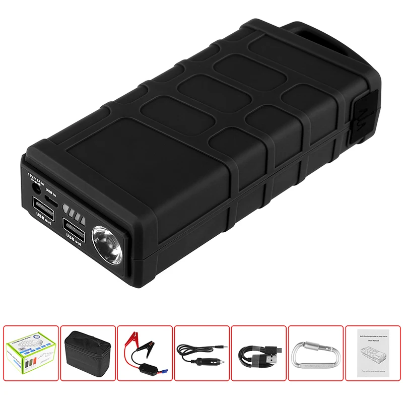 

Onever 12V 10000mAh Portable Car Jump Starter External Battery V6 Shockproof Multi-function Power Bank Charger For Mobile Device