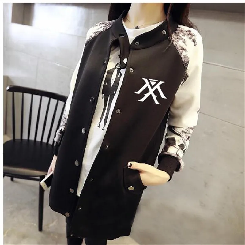 

KPOP Baseball Jacket Long-sleeved 2017 k-pop monsta x early autumn students should aid baseball uniform k pop Clothing moletom