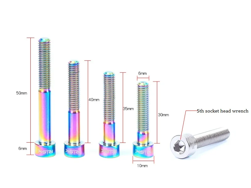 Велосипедный спорт Титан винт M6x30/35/40/50 мм Ti винты гарнитура Кепки болт для горного велосипеда Сверхлегкий гарнитура стволовых Болт велосипедная часть