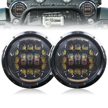 

2pcs LED Ultrathin Headlight for Hi/Lo Beam 7 inch 90W Halo Angle eyes DRL Light Headlamp for Jeep Wrangler Off Road 4x4