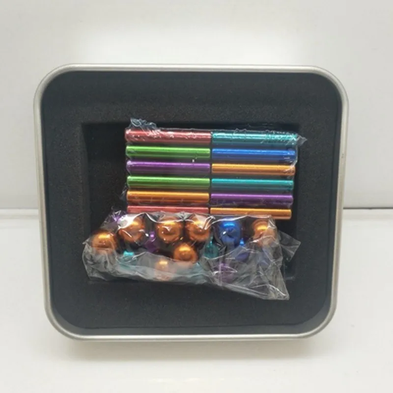 

63 Pcs Neodymium Magnetic Bars Metal Balls Permanent Magnet Pressure Relief Neodymium Magnet Buck Ball