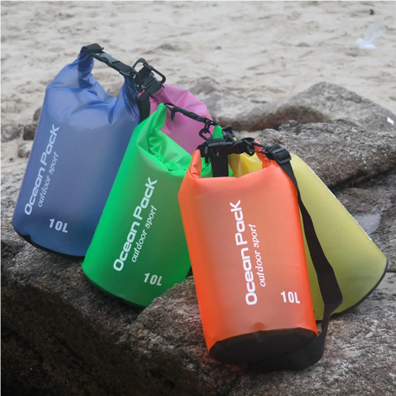 

FDBRO Outdoor Colors Sheer PVC Waterproof Dry Storage Water Bag Rafting Sports Swimming Shoulder Straps Bag 10L Pvc Folding Bag