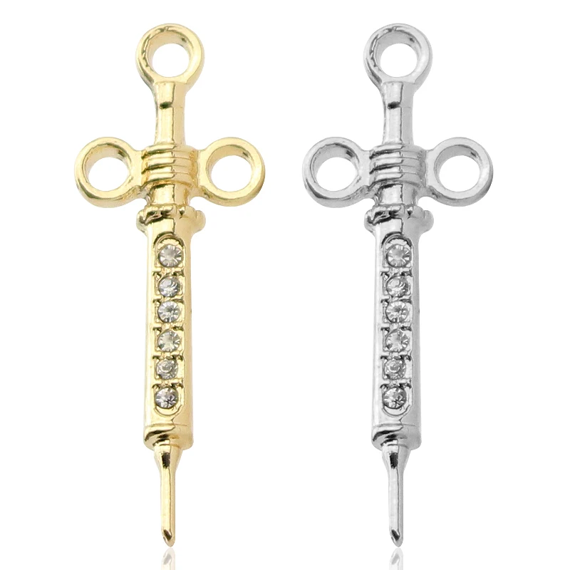 

Gold Silver Color Syringe Pin with Crystals Medical Jewelry Gift for Doctor/Nurse/MD/Medical Student Chemistry Jewelry Brooch