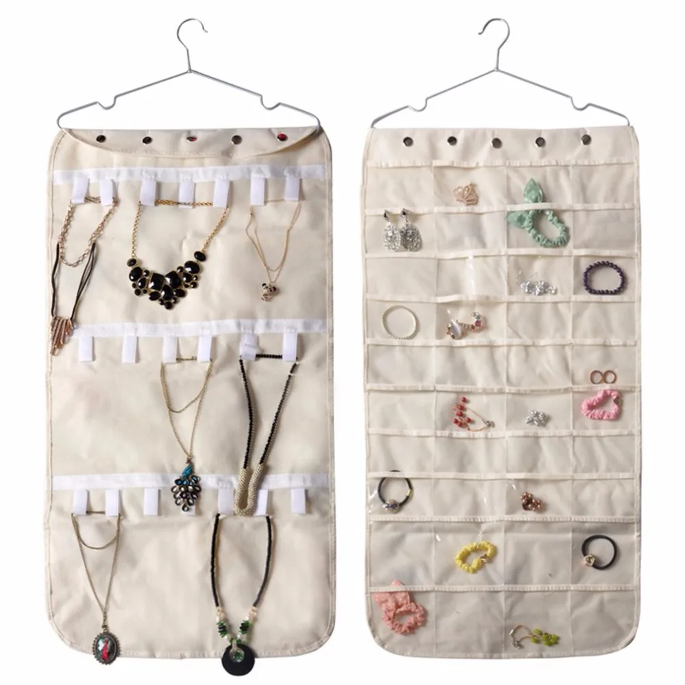 Large Capacity Jewelry Holder Display Bags Non woven Fabric Hanging