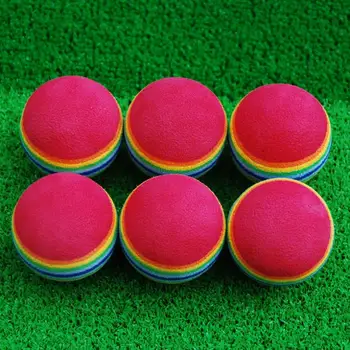 

15x Rainbow Stripe FOAM Sponge Golf Balls Swing Practice Training Aids Ball
