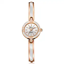 Кварцевые часы женские браслет 2017 Топ бренд Эксклюзивные часы для женщин Элегантный Кристалл циферблат крошечные Стальные кварцевые