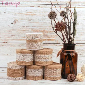 

Taoup 5cm*2m Ruban Natural Jute Ficelle Toile De Jute Burlap Juta Rustic Wedding Decor Accessories Vintage Weddings & Events DIY
