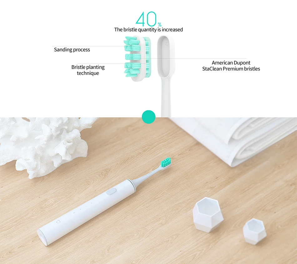 Оригинальная Xiao Mi Jia звуковая волна электрическая ультразвуковая зубная щетка Водонепроницаемая беспроводная смарт-управление приложением для дома