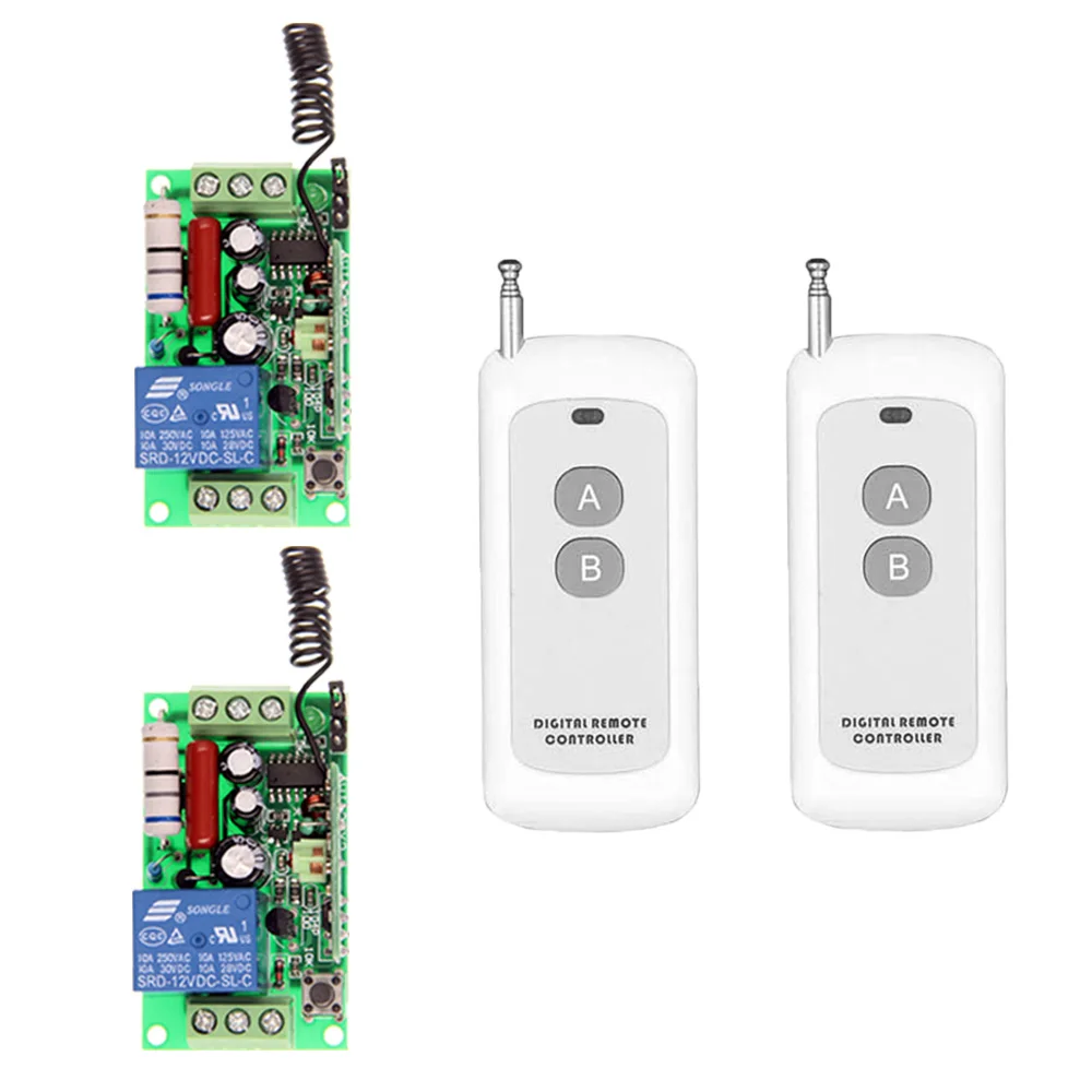 

500m AC 220V 110V 1 CH 1CH 10A RF Wireless Remote Control Switch System Transmitter Receiver Console Light Motor