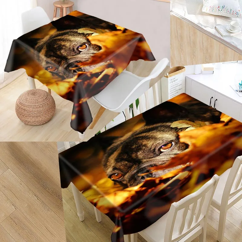 Tablecloth Custom Buldog francuski Pattern Tablecloth Waterproof Oilproof Rectangular Home Wedding Tablecloth Textiles - Цвет: Tablecloth