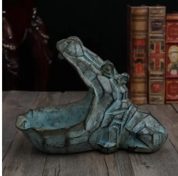 Hippopotamus statue decoration resin artware sculpture statue home decoraODUS 