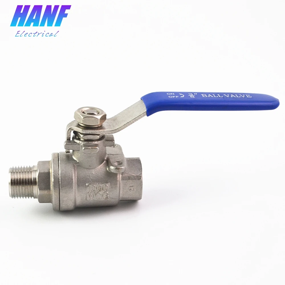 

1pcs BSP 3/8" Male x Female Thread 304 Stainless Steel 2-Piece Ball Valve For Water Oil Gas