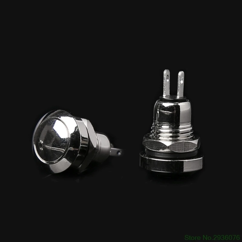 

5 Pcs 8mm Metal Momentary 1NO 2 Pin Mini Push Button Switch 3A/250V AC Drop Ship Support