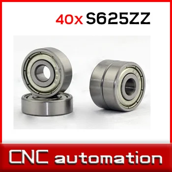 

40pcs 625 S625ZZ S625-2Z 5*16*5 Miniature stainless steel deep groove Radial shaft ball bearing
